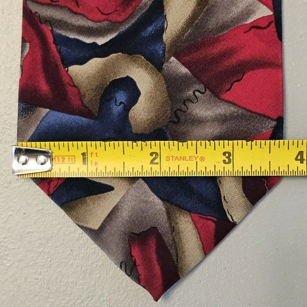 Gilda's Club Vintage Necktie‎ Abstract Made In USA Multicolor 100% Silk 57